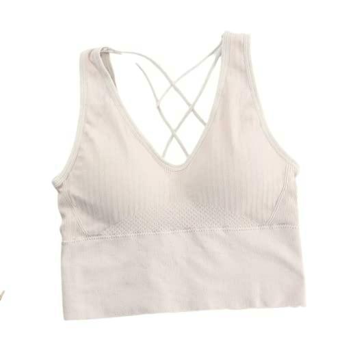 SHAPERX Women Sports Bra/Padded Sports Bra for Girlsworkout bragym Bra unning Bra- Padded, Wirefree & High Coverage Free Size (28 Till 34) (C, Skin)