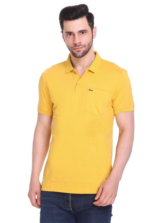 Men's Regular Cotton Polo Tshirt -Yellow