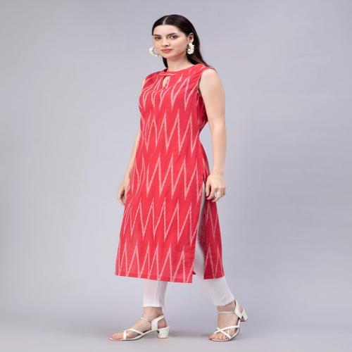 ENTELLUS | Handloom red kurta for women’s by Entellus in Ikkat
