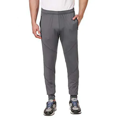 Zesteez Men Grey Lycra Blend Solid Track Pant (L)