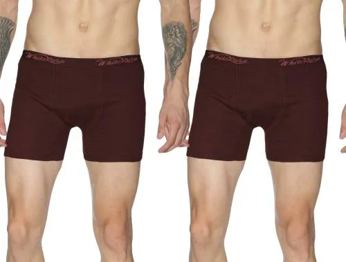 White Rose Men Brown Solid Pure Cotton pack of 2 Trunk