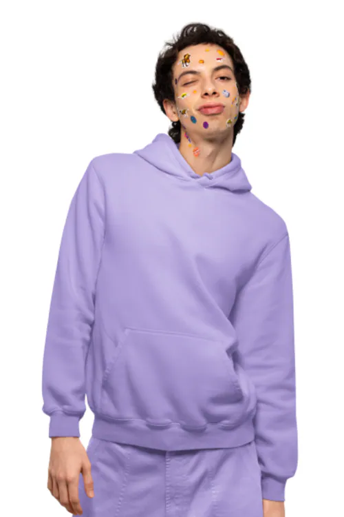 Medium - Unisex Lilac Lavender Solid Hoodie For Men And Women TeesTheDay
