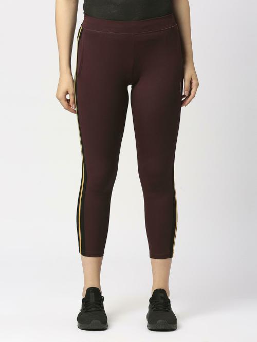 Lovable Women Solid Polyester Spandex Wine Track Pants_M