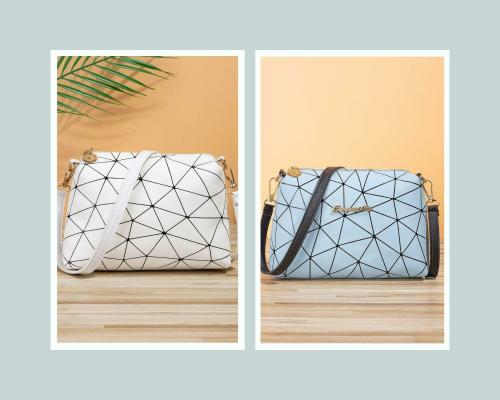 Fargo Grey, White Leatherette Sling Bag For Women FGO-529