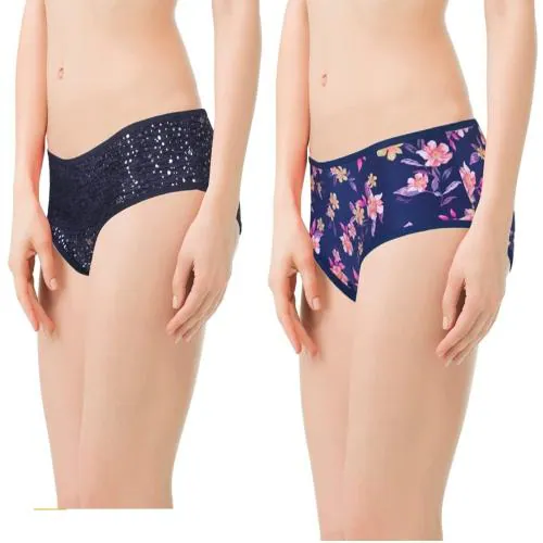 yoroto Fashion Women's Polyester Undergarments Lycra Panties Black Multicolor