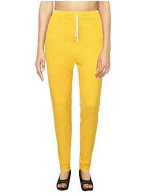 KEX Yellow Rubi Churidar Leggings For Women's Cotton Lycra Leging for Girl women Leggings Girls Leggings Legging