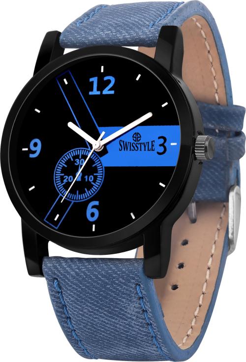 Swisstyle Analog Blue Watch For Men (Ss-Gr825-Blk-Blu)