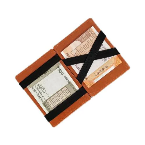 Giftana Tan Leather Credit Card Holder Flip Wallet Fathers Day Gift