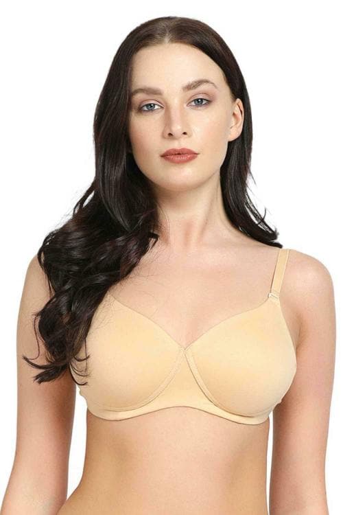 Lovable Women's Cotton Lycra Full Support Padded Wirefree Seamless Full Coverage T-Shirt /Blouse /Saree Bra (Skin_Size-40B)