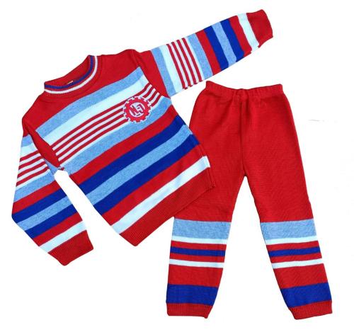 Rebiva Kids Red Wool Sweaters With Bottom (18 Months-24 Months)