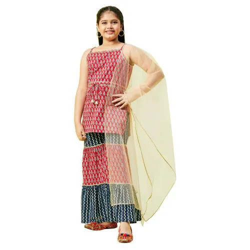 Stylobug Girls Cotton Kurti With Sharara Set (15 Years-16 Years)