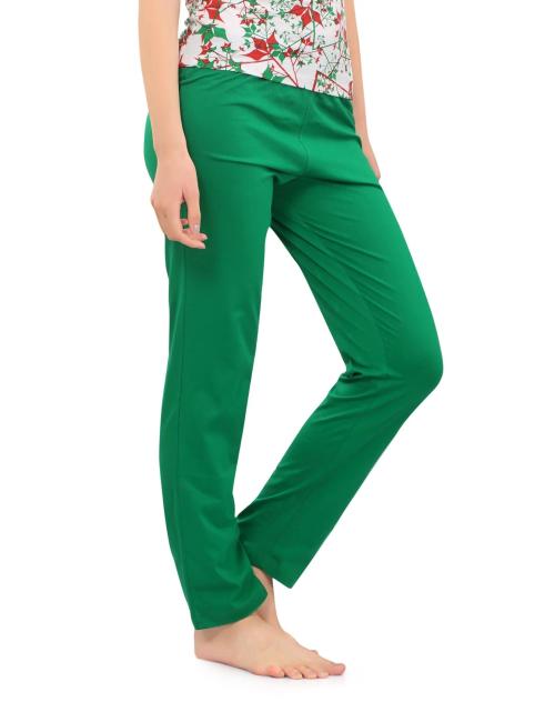 ZEBU Women Cotton Solid Green Pant Pack of 1