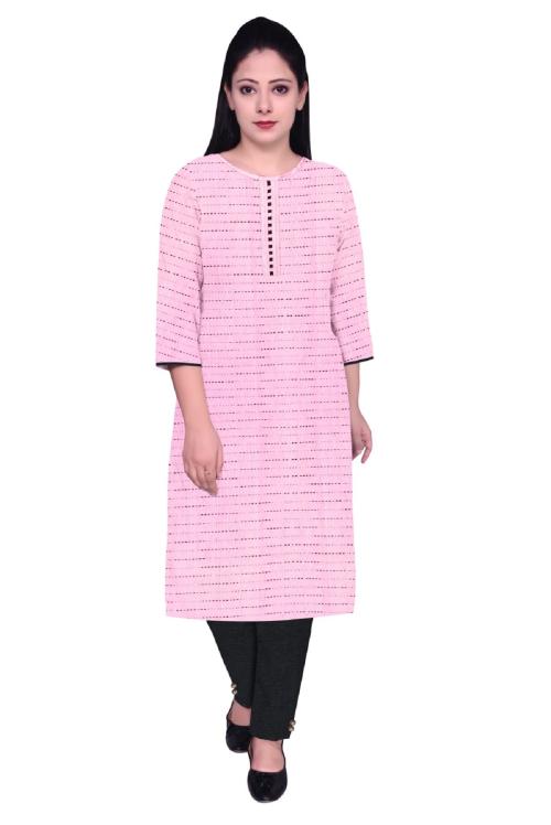 Chalo Fashion World Women Khadi Cotton Kurti with Pants Set (XX-Large)
