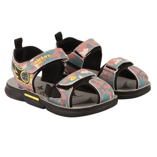 AIR FAX Latest Design Kids Casual Outdoor Valcro Sandal Floaters (GALACTIC_MEHENDI_9)