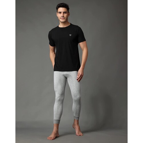 FF Winter Wear Men's Thermal Bottom Lower Warmer | Winter Base Long Johns Underwear Ski Cold Weather for Heat Retention | Thermal Underwear Inner for Men Color, Light Grey (Size - 4XL)