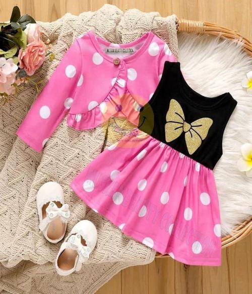 MARYUM COLLECTION Baby Girls Party(Festive) Jacket Dress (Pink)