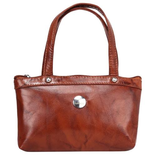 LuckOn Tan Leather Clutch Bag 019