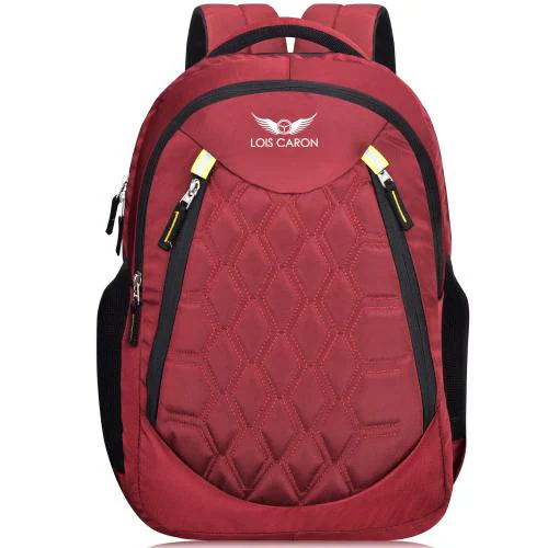 LOIS CARON Large 35 L Laptop Backpack LCB-001 RED COLOR LAPTOP BACKPACK WITH RAINCOVER