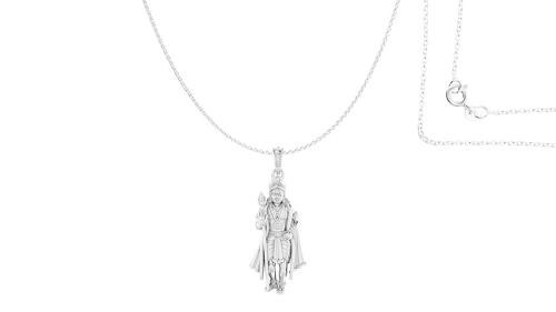Akshat Sapphire Pure Silver God Kartikeya Pendant With Chain Suitable For Men and Women