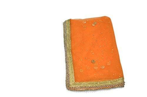 Wedding & Bridal Dupatta Store Women Orange Embroidered Dupatta