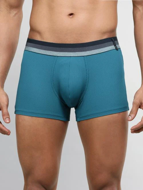 jockey Men Blue Polyamide Solid Trunks