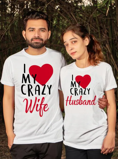 Tween Trends Printed Couple Round Neck White T-Shirt