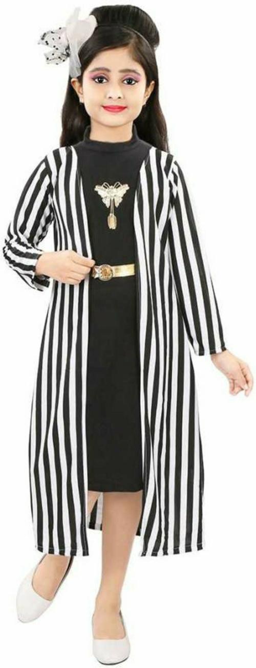 MEHZIN Girls Party(Festive) Dress Shrug (Black)