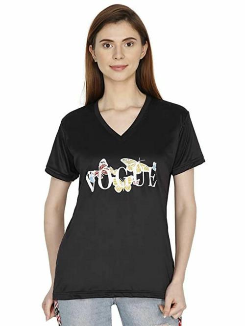 HAUTEMODA Women V-Neck Dry Fit T -Shirt