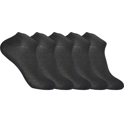 Buy Cotson Cotton Ankle Length Socks For Men (Black , Pack of 5) Online