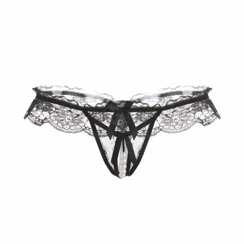 Pearlfly pearl G-String/Thong Panty Free Size/ G-string for women/ Thong panty for women(Black)