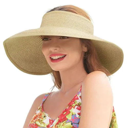 Palay Sun Hat For Women Extra Wide Brim Straw Beach Cap For Women Stylish Summer Hats Fold Sun Hat, Sun Protection Hat Cap For Girl Women