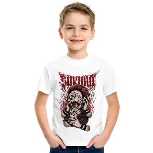 SHUBHAM DESIGNER GALLERY Kids Boys For SUKUNA Printed White Tshirt