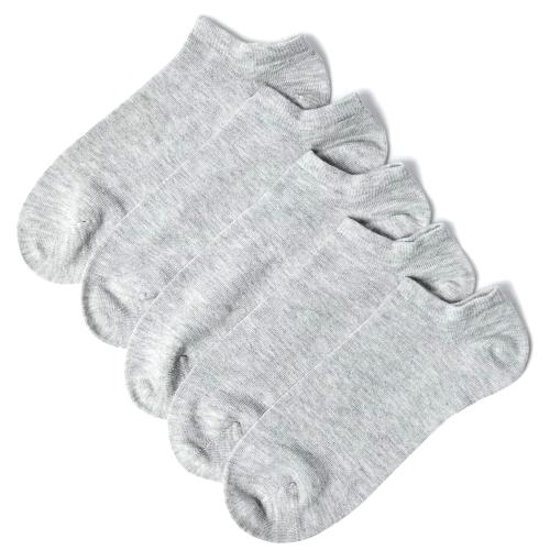LealDealz Premium Quality Ankle length Cotton Socks for Men and Women, Pack of 5 Grey coloured.