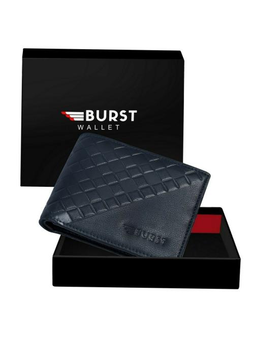 BURST Men Casual Blue Embbossed Design Artificial Leather Wallet For Men-BU12