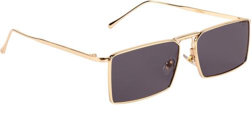 Voyage UV Protection Retro Square Full-Frame Black Sunglasses (Men And Women)