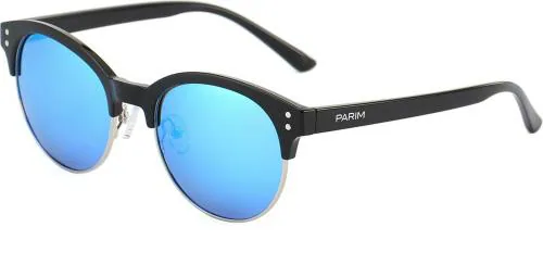 Parim Polarized Mirrored UV Protection Clubmaster Half-Frame Blue Sunglasses (Men And Women)