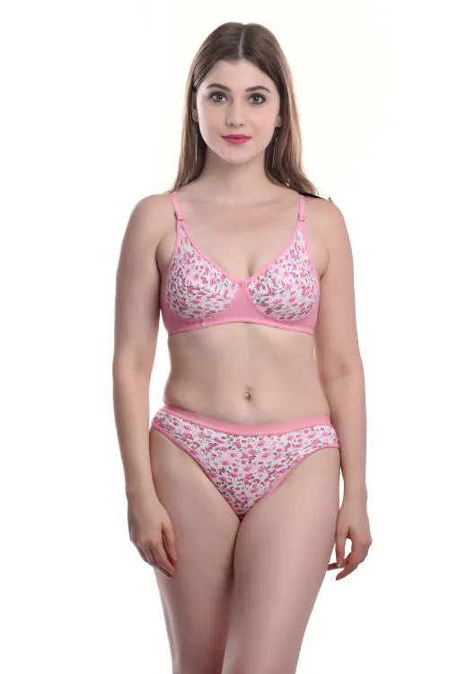 Buy Beach Curve -Women Cotton Bra Panty Set for Lingerie Set ( Pack of 1) (  Color: Pink) Online at Best Prices in India - JioMart.