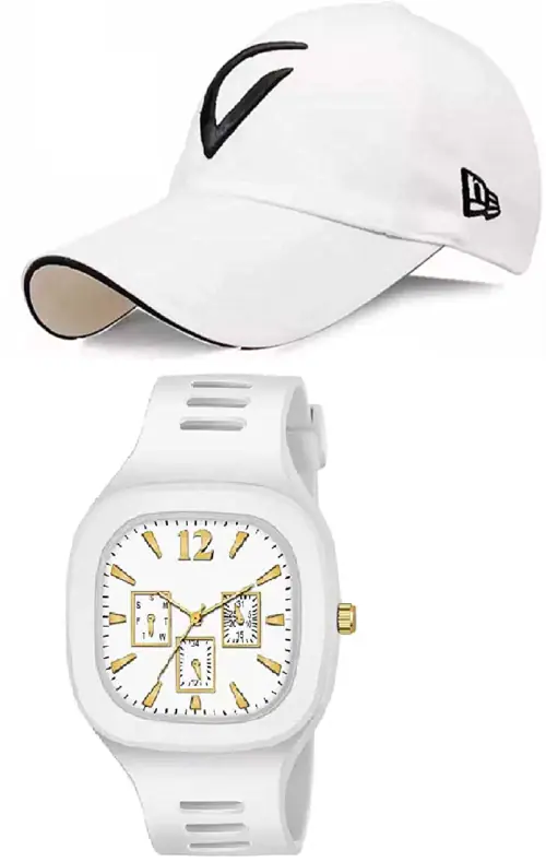 SELLORIA Brand White dial Square Shape Analog Silicon Watch Digital Kids Watch for Boys [7-30 Years]