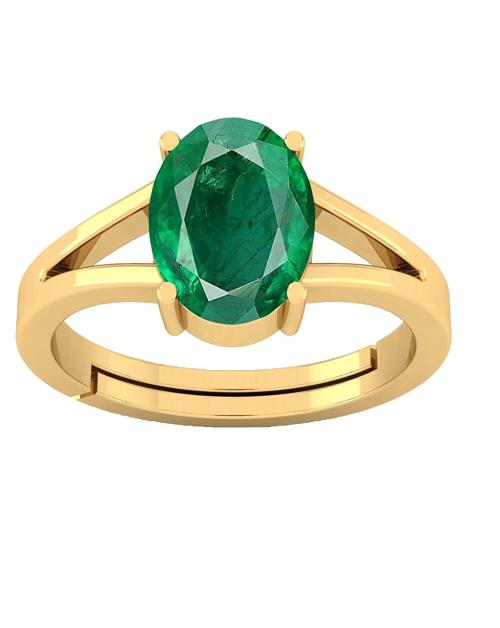 Jaipur Gemstone Natural Emerald Ring Certified Panna Astrological Stone for Men Women Daily-wear Ring