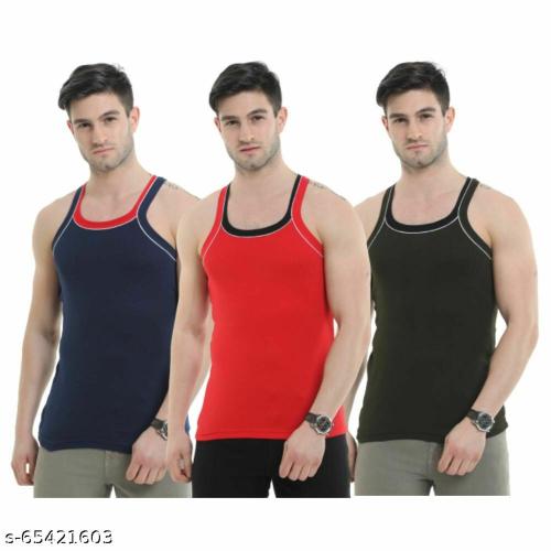 JPF Mens Vest Sleeveless - L (Multicolor,Pack of 3)