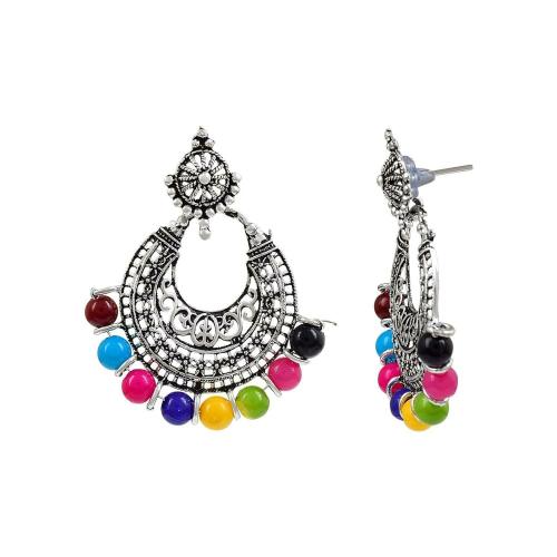 Morir Silver Brass Stud Earrings For Women