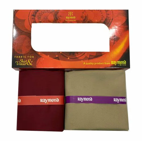 Raymond Maroon Solid Pc-Cotton Shirt & Trouser Fabric in Window Box Packing (Shirt-2.25 m, Pant-1.20 m) R-Onyx-33