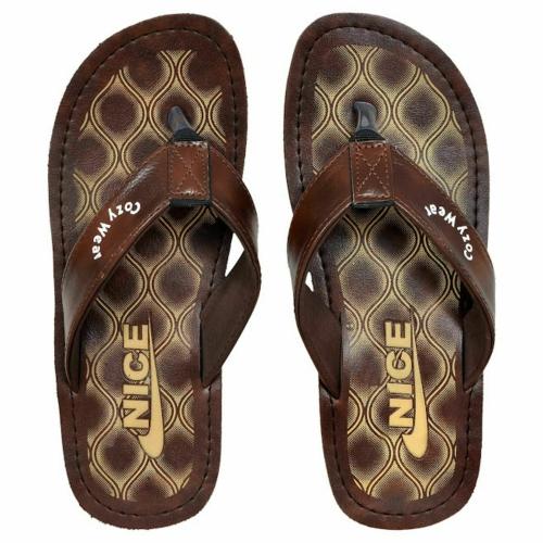 Cozy Wear Slippers Hard Sole Slipper Black Brown Tan White Chappals G-186 Brown ( 6)