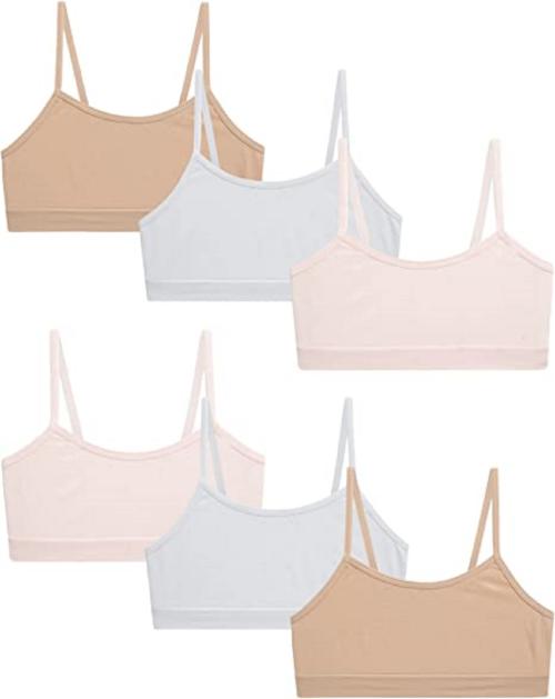 GAT FASHION Girls Training/Beginners Non Padded Bra (6Cream-White-Pink-Cream-White-Pink )