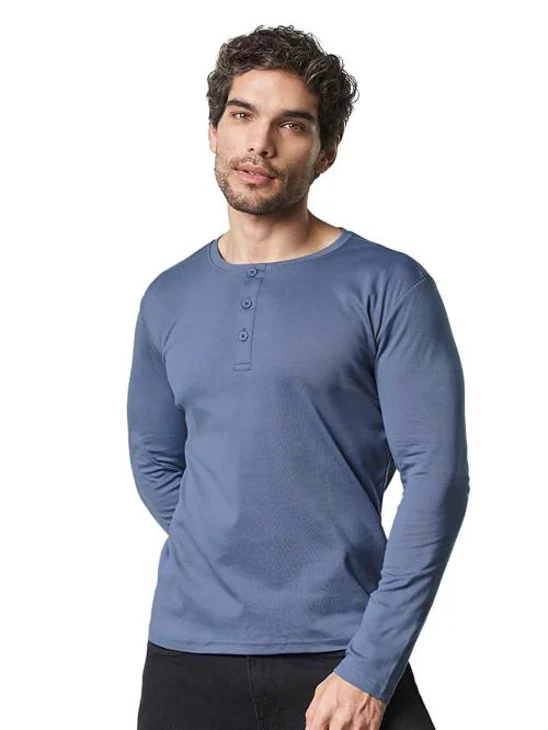 Buy The Souled Store Men Blue Solid Supima Cotton TShirts Online at