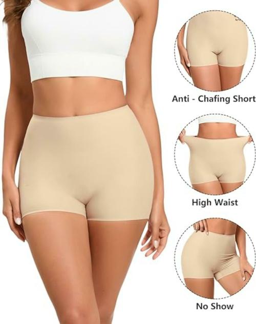 Nisixdec 2 pcs Women’s Boyshorts Nylon Spandex Seamless No Panty Lines Boyshorts Panty Women Stretchable Gym Shorts Plain Shorts for Girls and Women Trim Cycling Shorts Safety Shorts Under Skirt Shorts Night Shorts Combo Pack of Womens Boy Short Panty