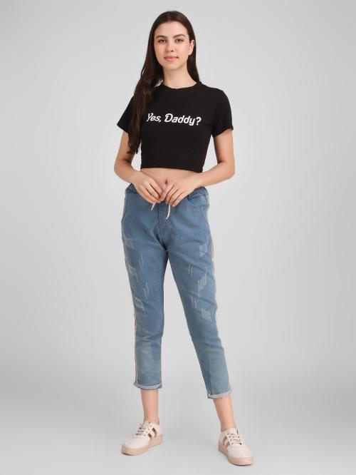 Yes Daddy? Printed Cotton Short Crop top for Woman and Girl