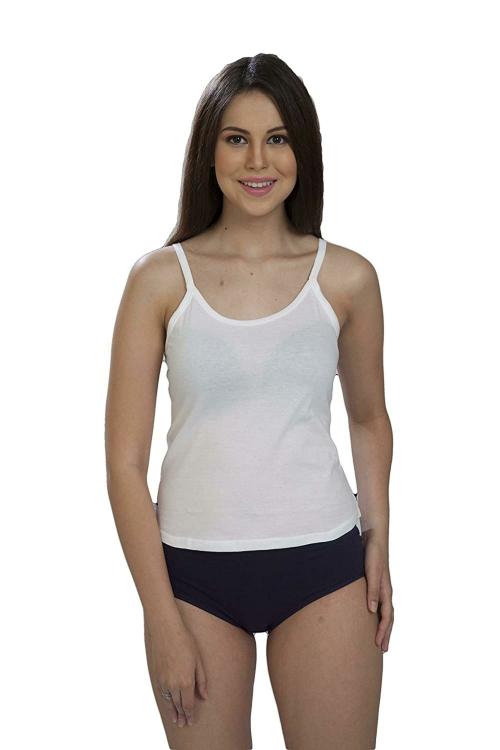 Mybody Women White Cotton Camisole (XL)