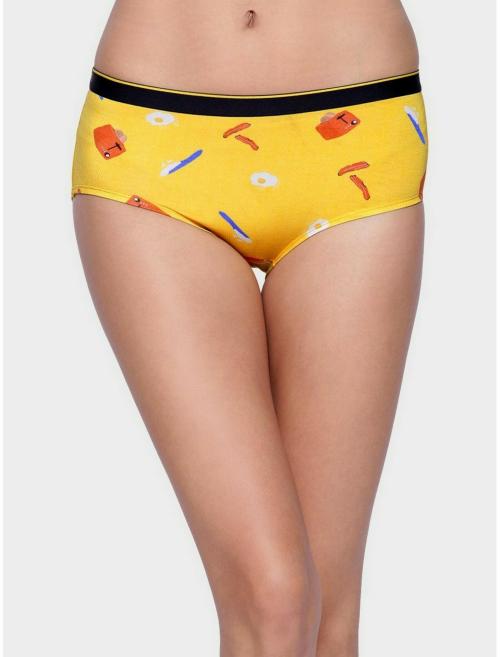 Bummer Brekkie Yellow Modal Printed Hipster For Women