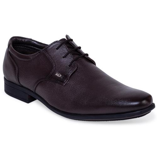 ID Men's Brown Lace-Up Leather Formal Shoes